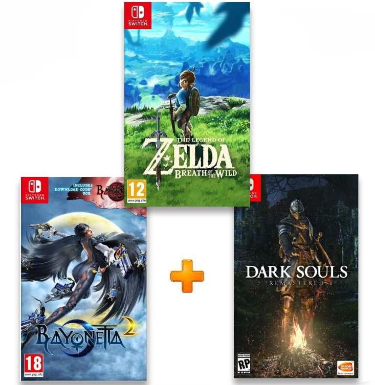 ИгроПак для Nintendo Switch: Bayonetta 2 + Bayonetta + Dark Souls: Remastered + The Legend of Zelda: Breath of the Wild