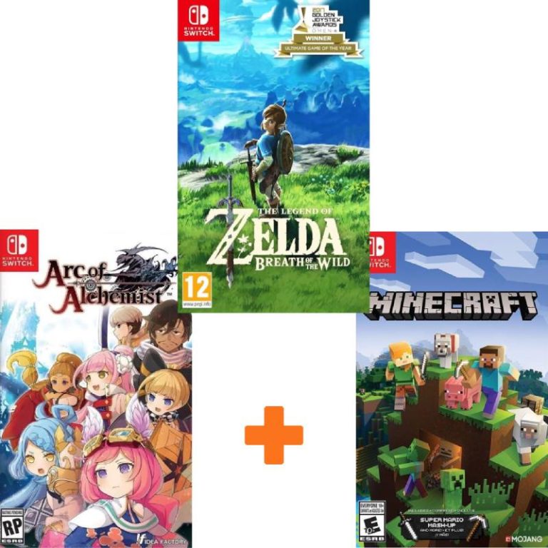 ИгроПак для Nintendo Switch: Minecraft: Nintendo Switch Edition + The Legend of Zelda: Breath of the Wild + Arc of Alchemist