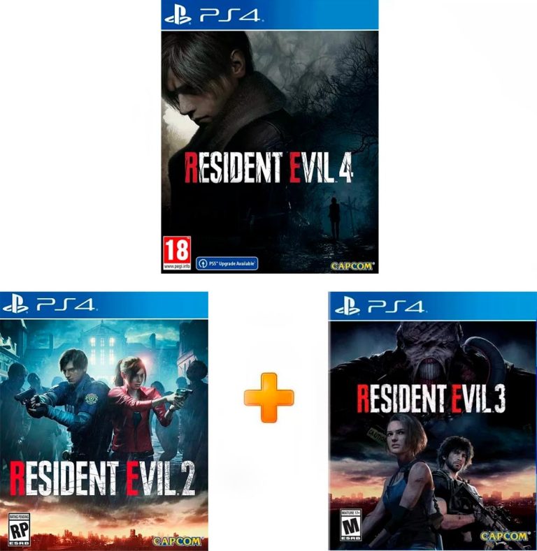 ИгроПак для PS4: Resident Evil 4 Remake  + Resident Evil 3 Remake  + Resident Evil 2 Remake