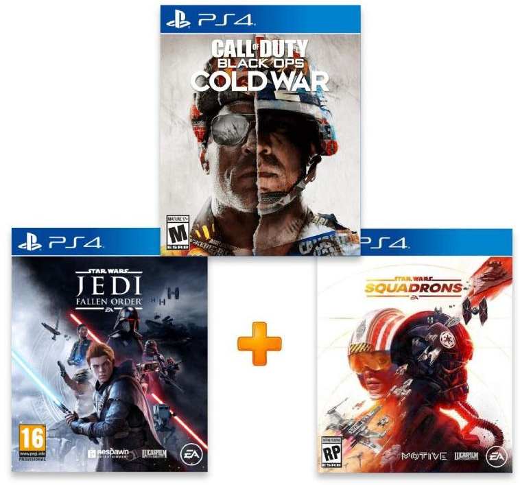 ИгроПак для PS4: Star Wars: Squadrons + Call of Duty: Black Ops Cold War + Star Wars: JEDI Fallen Order (Джедаи: Павший Орден)
