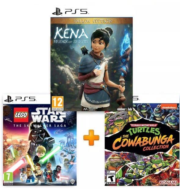 ИгроПак для PS5: LEGO Star Wars: The Skywalker Saga + Teenage Mutant Ninja Turtles: The Cowabunga Collection + Kena Bridge of Spirits Deluxe Edition