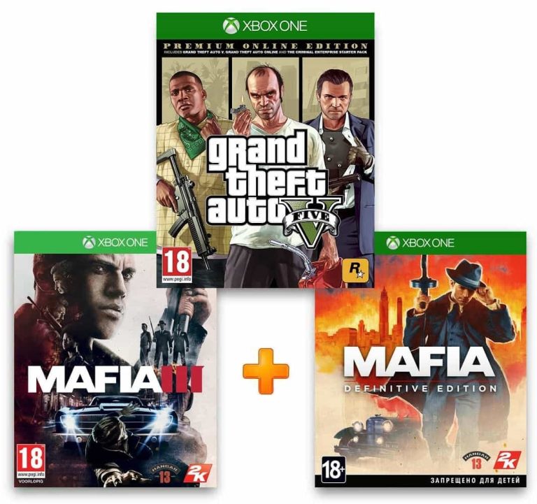 ИгроПак для XBOX One: Grand Theft Auto V Premium Online Edition (GTA 5) + Mafia 3 + Mafia Definitive Edition