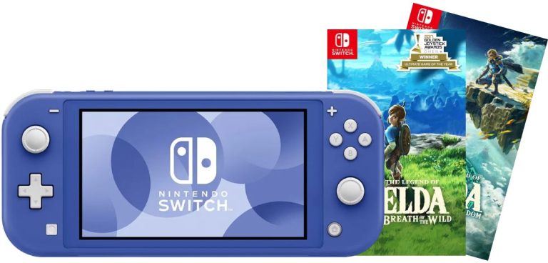 Игровая приставка Nintendo Switch Lite Blue (синий) + Игра Legend of Zelda: Tears of the Kingdom + Игра The Legend of Zelda: Breath of the Wild