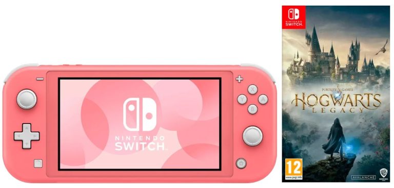 Игровая приставка Nintendo Switch Lite Coral (кораллово-розовый) + Игра Hogwarts Legacy