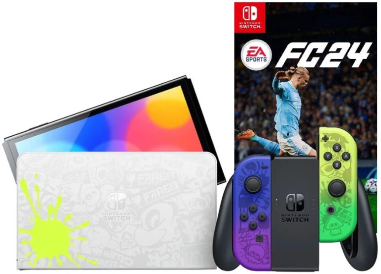 Игровая приставка Nintendo Switch OLED 64GB (Splatoon 3 Edition) + Игра EA Sports FC 24