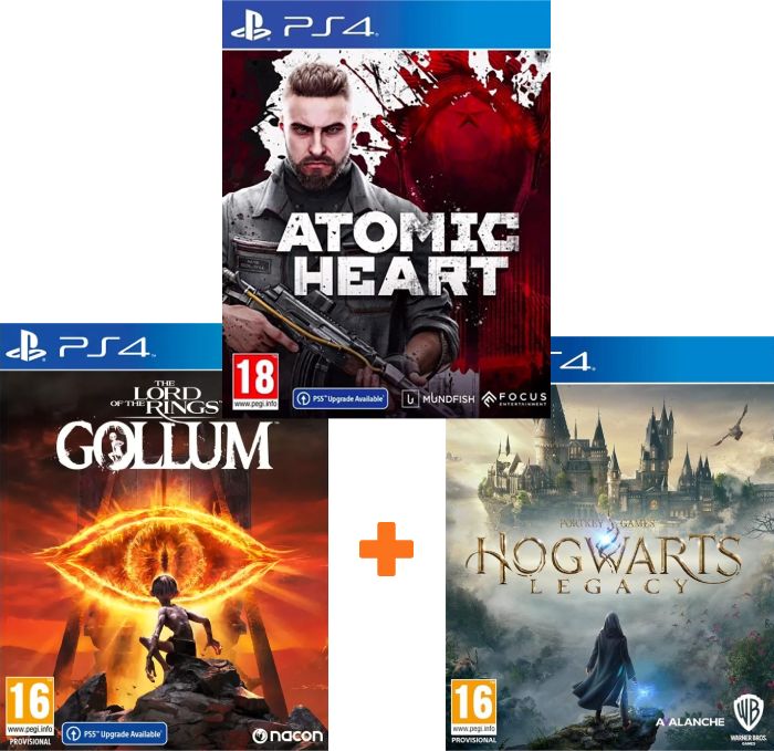 ИгроПак для PS4: Atomic Heart + Hogwarts Legacy + The Lord of the Rings Gollum