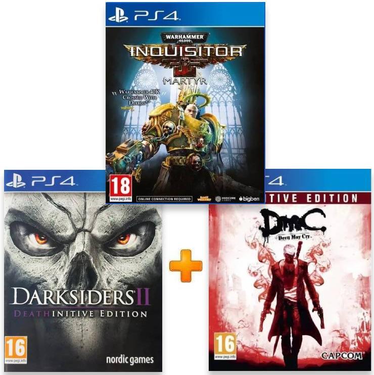 ИгроПак для PS4: Darksiders 2: Deathinitive Edition + Devil May Cry: Definitive Edition + Warhammer 40,000: Inquisitor — Martyr