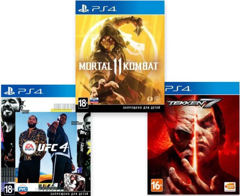 ИгроПак для PS4: UFC 4 + Tekken 7 + Mortal Kombat 11