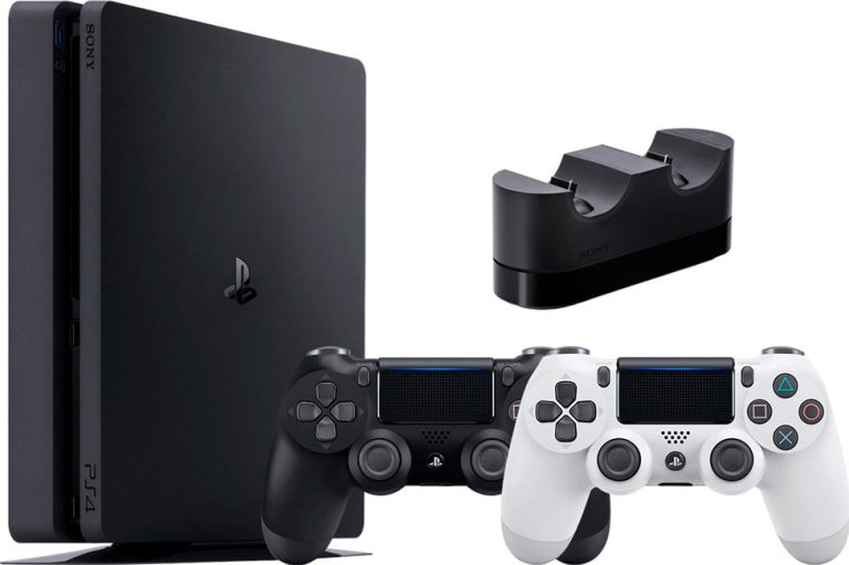 Sony PlayStation 4 Slim (500GB) (CUH-2200A)(AZ) + 2-й геймпад (белый ледник) + зарядная станция